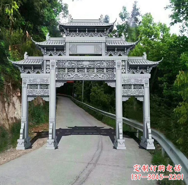 江西青石牌坊雕塑,演绎精致经典