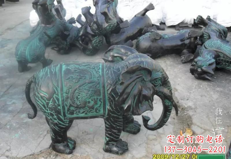江西精美青铜大象雕塑,极致线条优雅