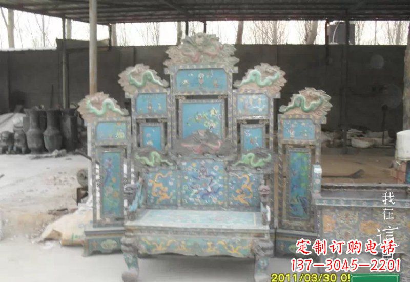 江西青铜仿古龙椅雕塑,精美传神