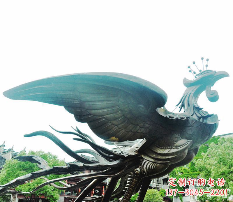 江西青铜凤凰雕塑,传承古典魅力