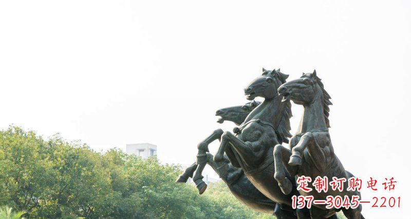 江西中领雕塑出品,精美青铜三匹马铜雕塑