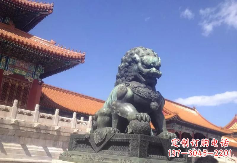 江西精致青铜狮子雕塑,表达荣耀之美