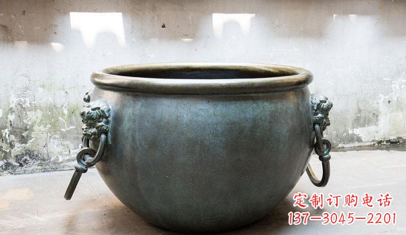 江西精美青铜水缸雕塑,赏心悦目