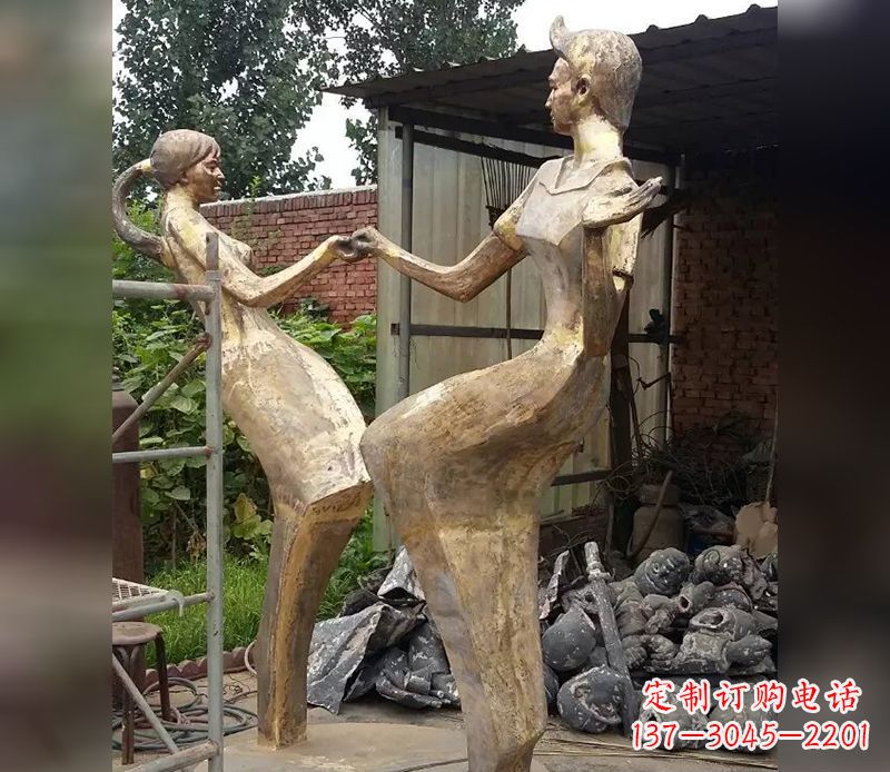 江西专属情侣,情深伴随铜雕精美绝伦