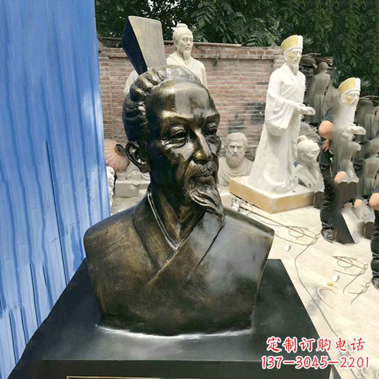 江西屈原玻璃钢仿铜头像