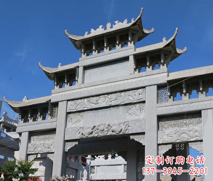 江西定制牌坊石雕,纪念无价的美好记忆