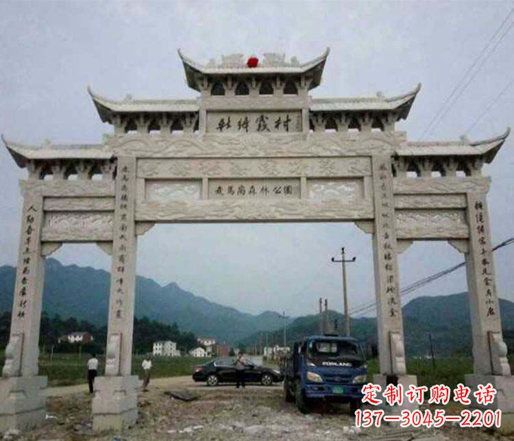 江西三门牌坊石雕:细节讲究处处把精雕细琢