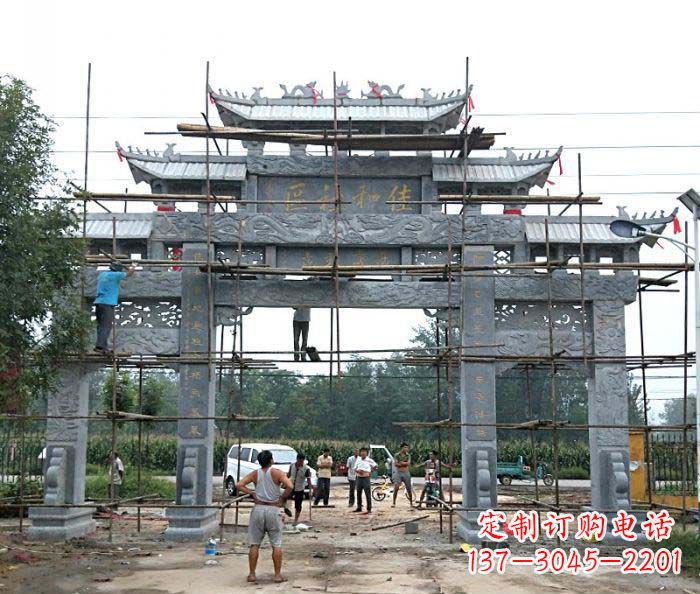 江西三门牌坊石雕-传统工艺制作出行业领先的雕塑