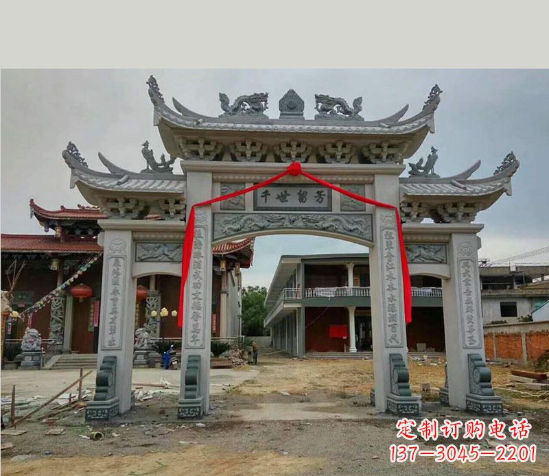 江西以传统工艺为源的独特牌坊石雕