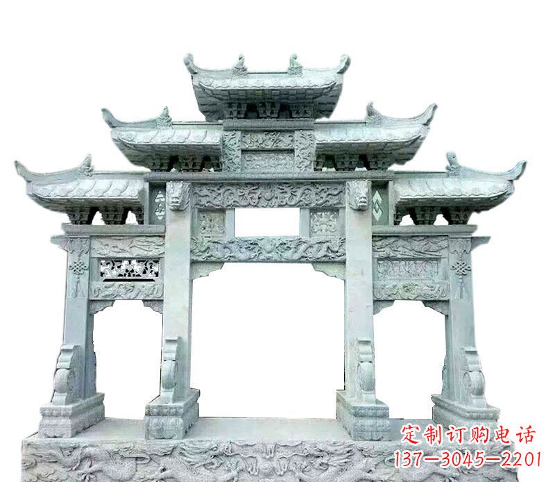 江西中领雕塑仿古牌坊石雕定制