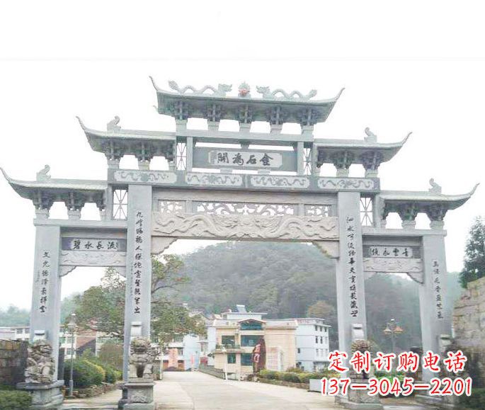 江西三门五楼石牌坊石雕——精美精致的多层次雕刻