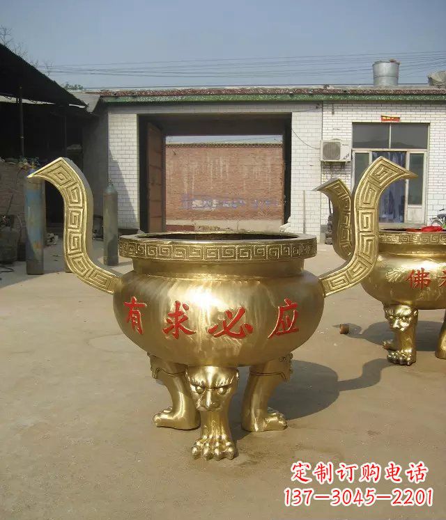 江西三足香炉寺庙香炉铜雕