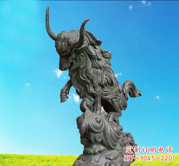江西中领雕塑神牛踏波铜雕