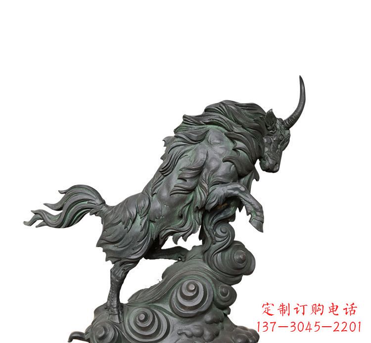 江西神牛踏波绸缎精美铜雕