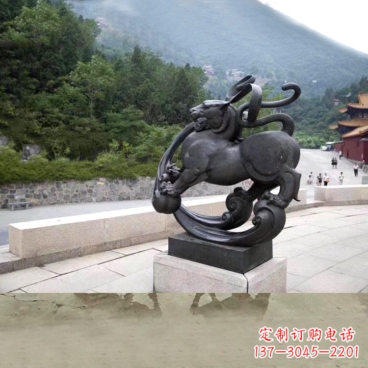江西神兽白虎铜雕塑,雕刻出传统中国文化之精髓