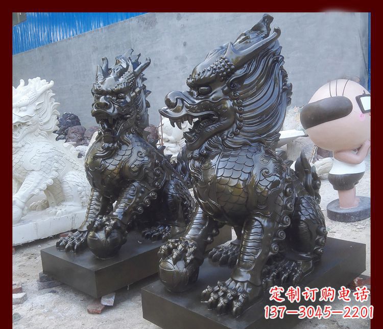江西中领雕塑的麒麟铜雕是塑造精美的工艺结果。…