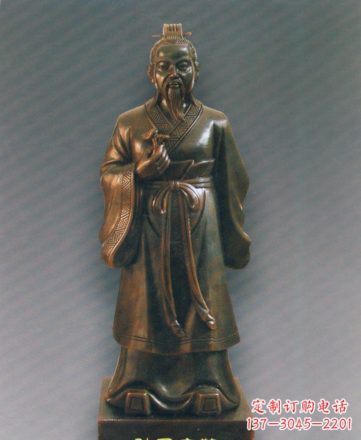 江西神医扁鹊古代玻璃钢仿铜人物雕塑