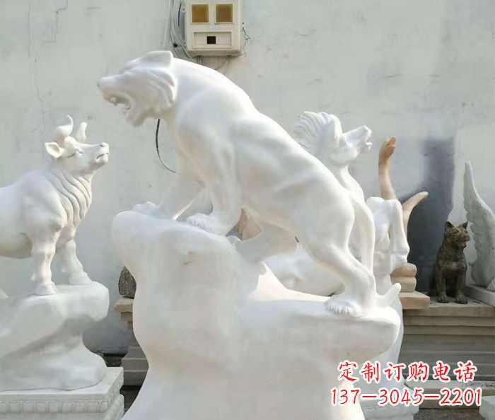 江西中领雕塑:汉白玉老虎雕塑