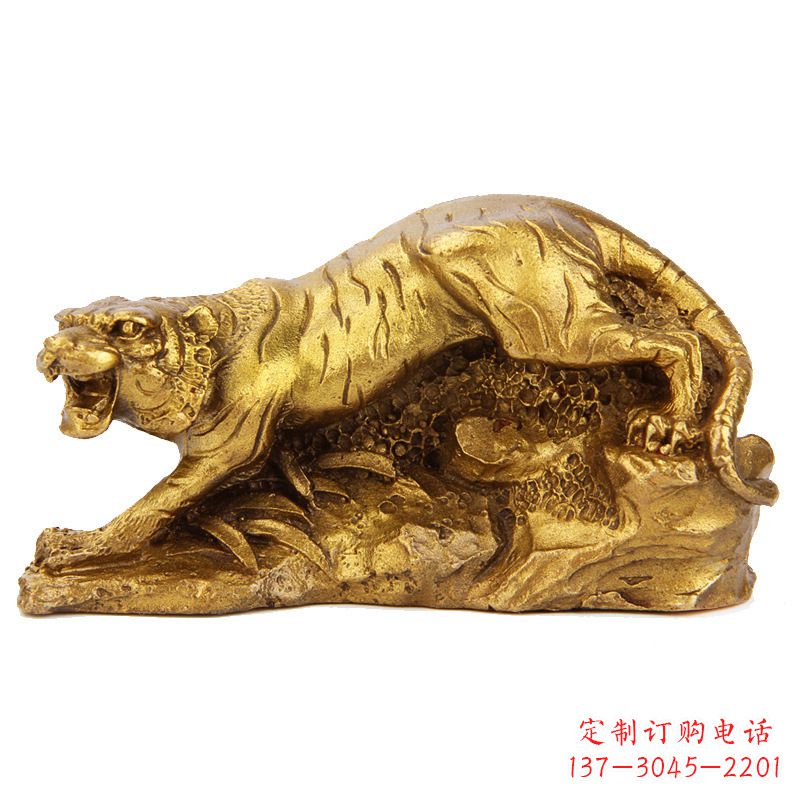 江西中领雕塑生肖铜虎鎏金摆件,是一款以生肖虎…