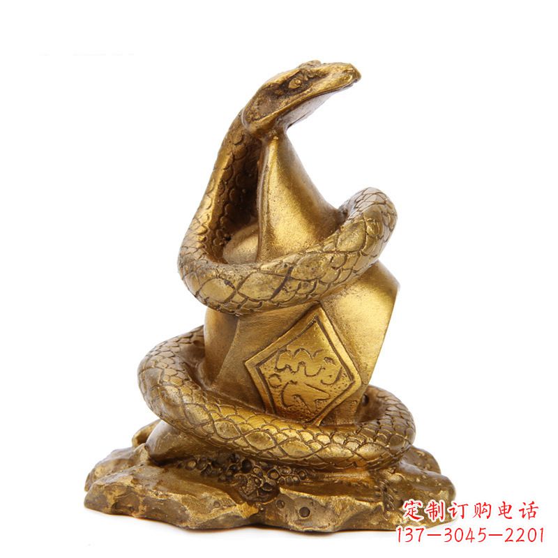 江西生肖蛇-铸铜鎏金动物雕塑摆件