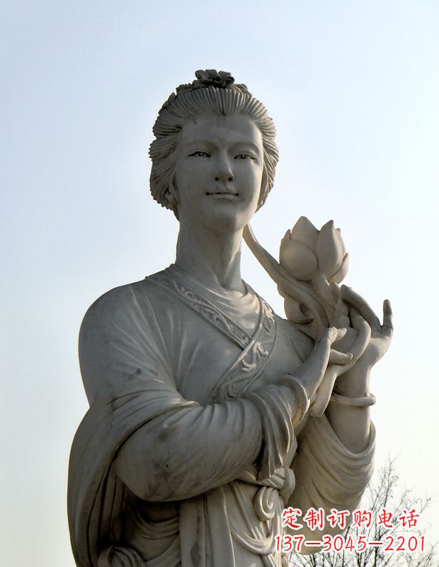 江西汉白玉荷花雕塑,精致美丽无双!