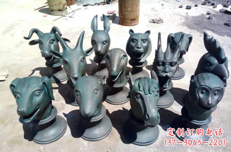 江西精美十二生肖铜头像雕塑