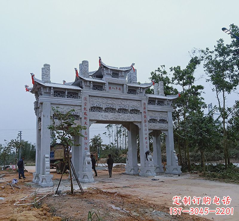 江西领雕塑专业定制仿古牌坊雕塑,拥有多年专业…