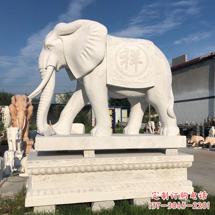江西现代工艺石雕大象雕塑