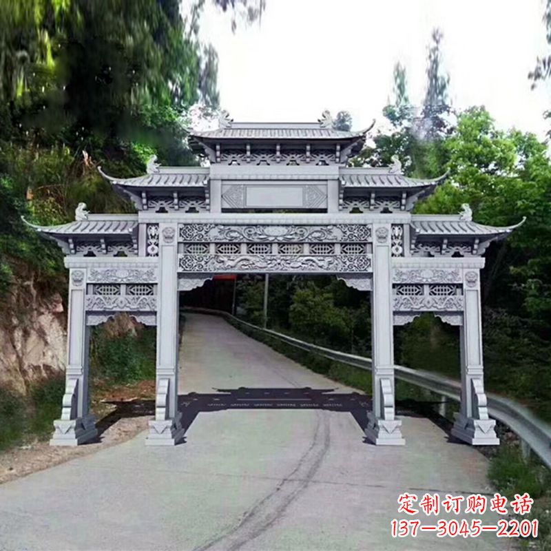 江西艺术品般的牌楼雕塑