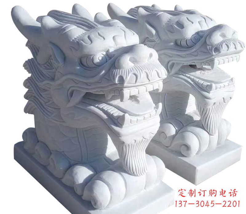 江西精致石雕龙头雕塑,打造建筑雕塑景观