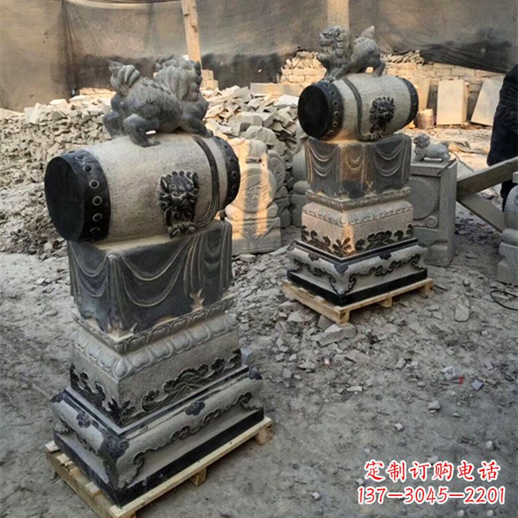 江西定制大象雕塑石雕门墩,传承中国古典文化
