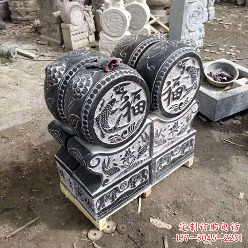 江西石雕门墩貔貅抱鼓