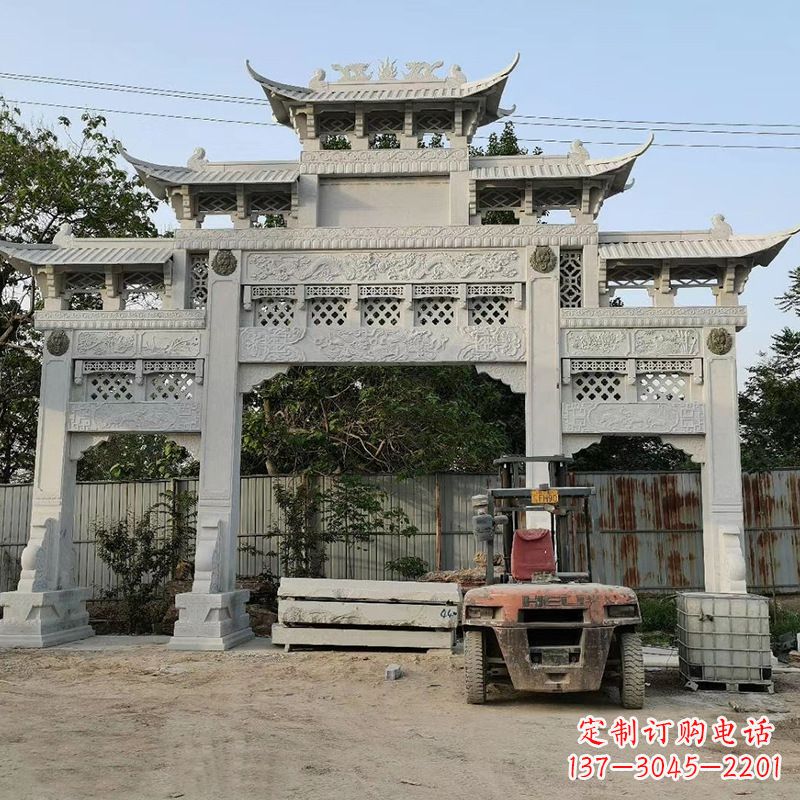 江西石雕牌坊楼兰雕塑