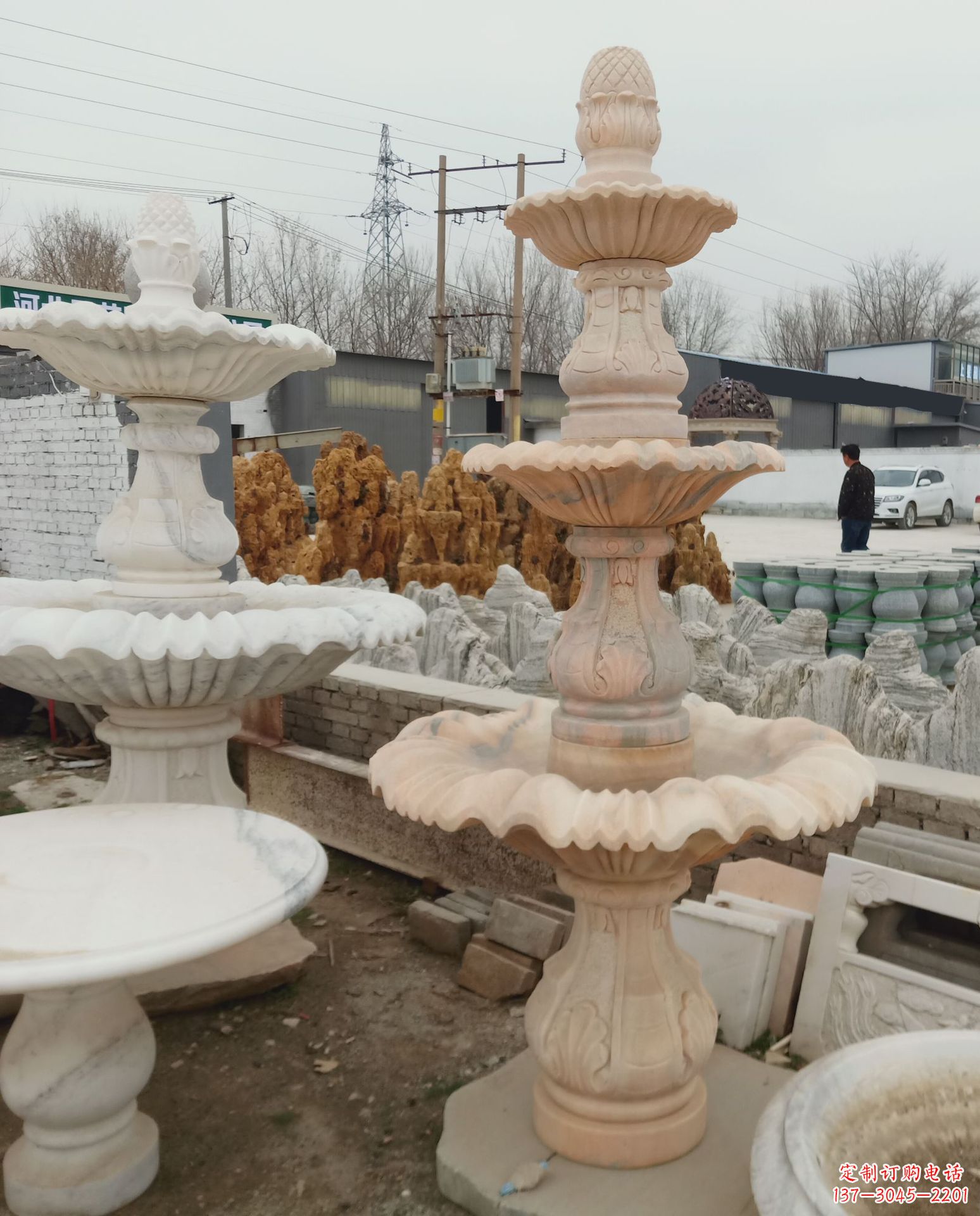 江西精美石雕喷泉风水球,为家居增添灵气