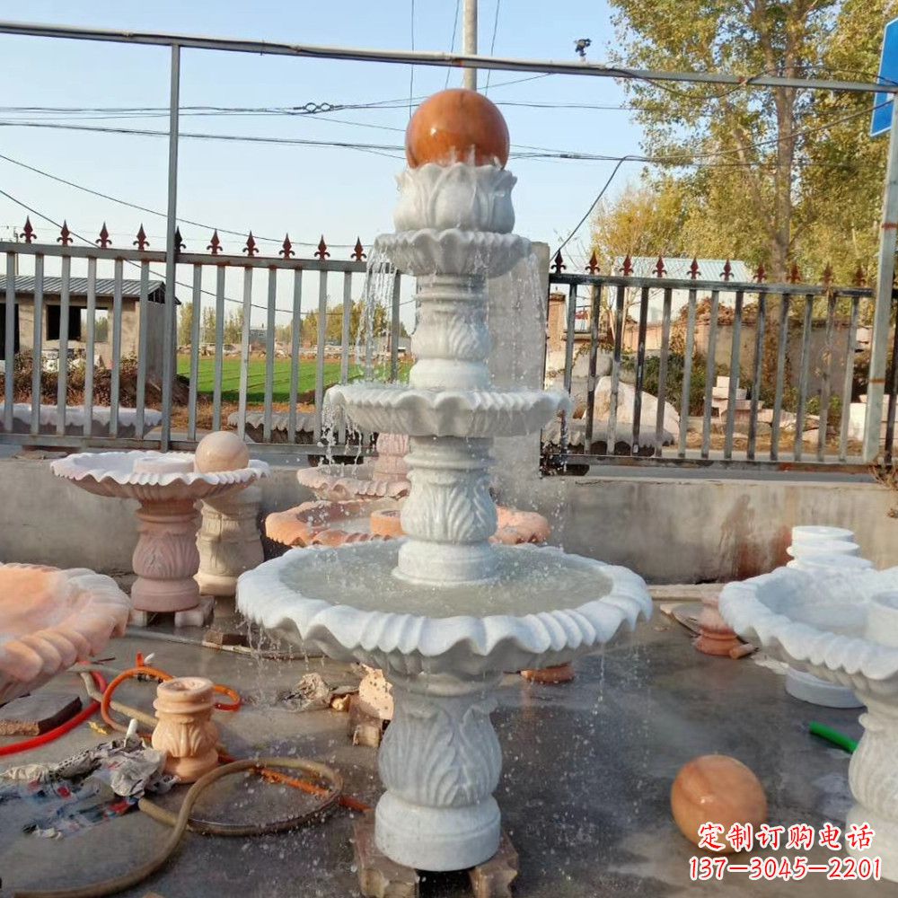 江西石雕喷泉,营造出静谧氛围