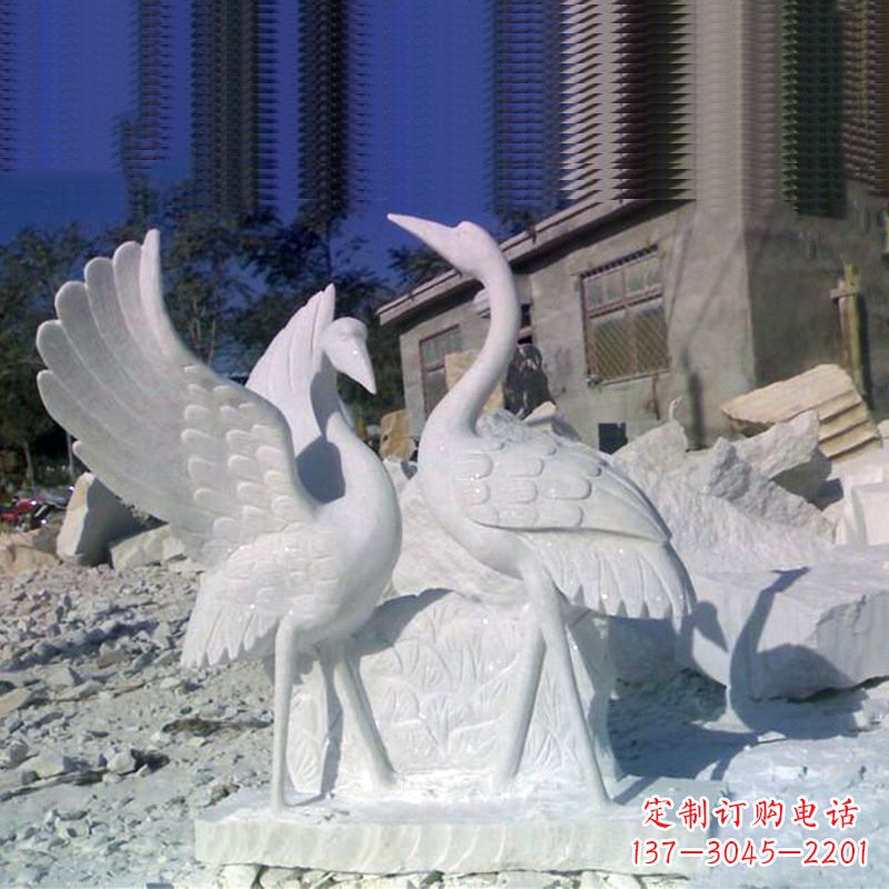 江西石雕仙鹤低头