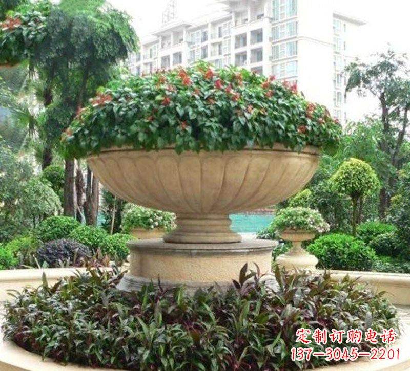 江西石雕小区花盆