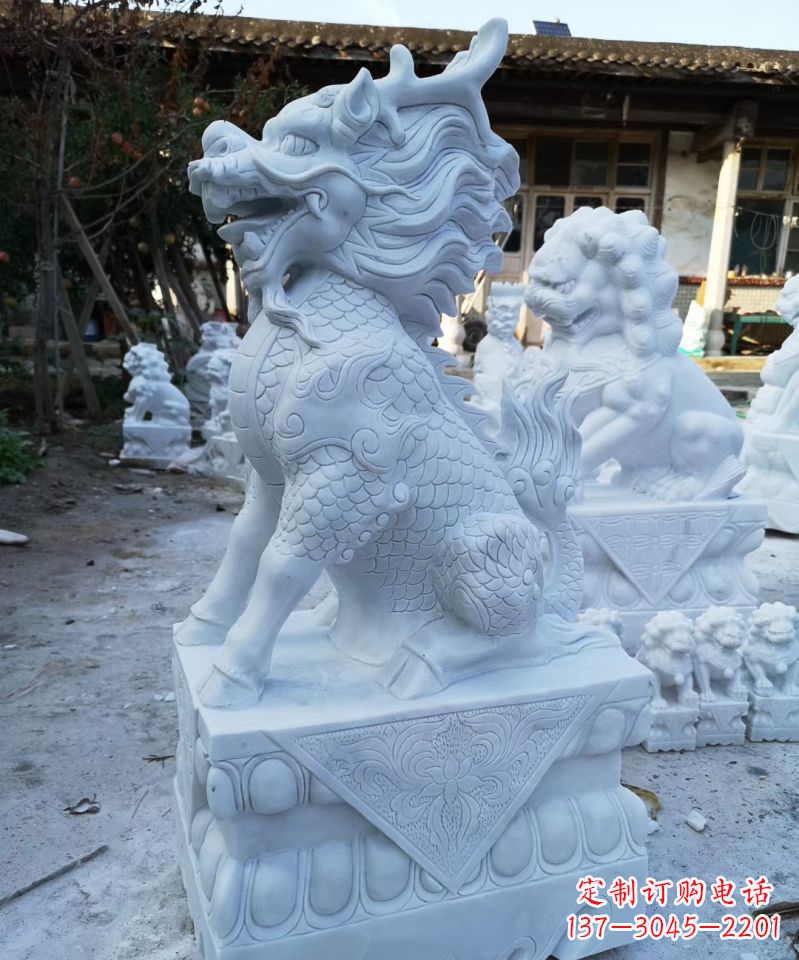 江西石雕镇宅麒麟动物雕塑