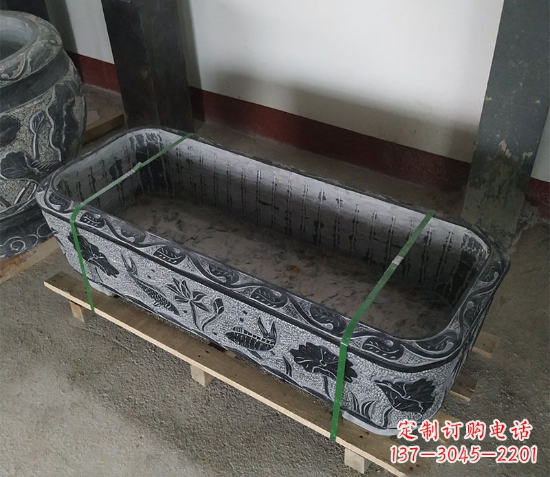 江西石浮雕鱼缸仿古鱼缸石雕