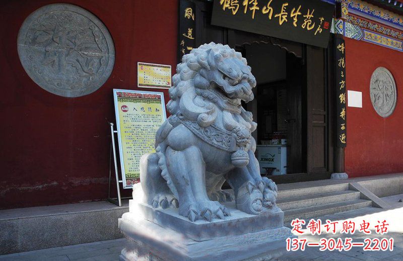 江西石狮子寺庙门口石雕