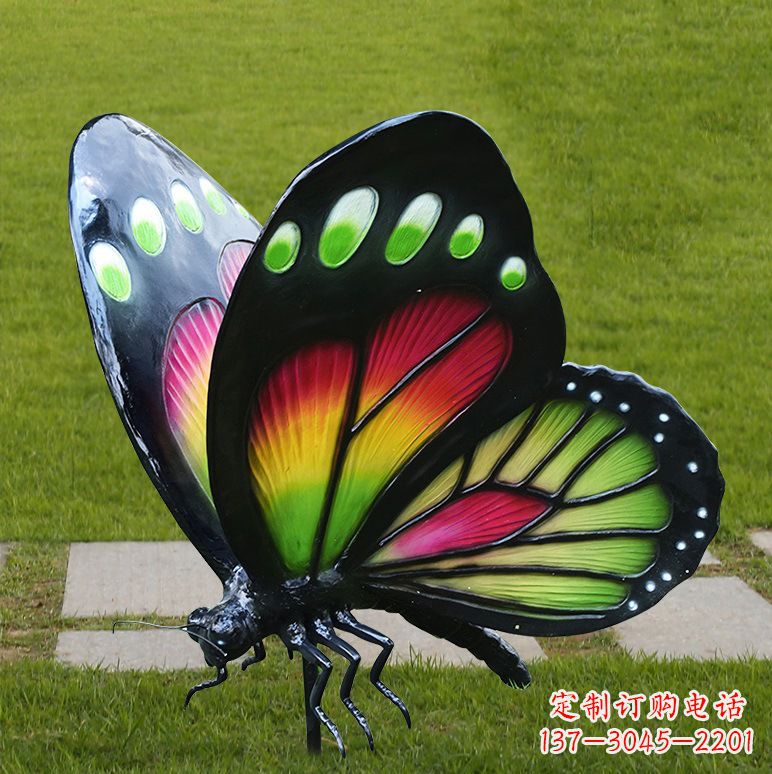 江西树脂仿真蝴蝶草坪动物昆虫雕塑