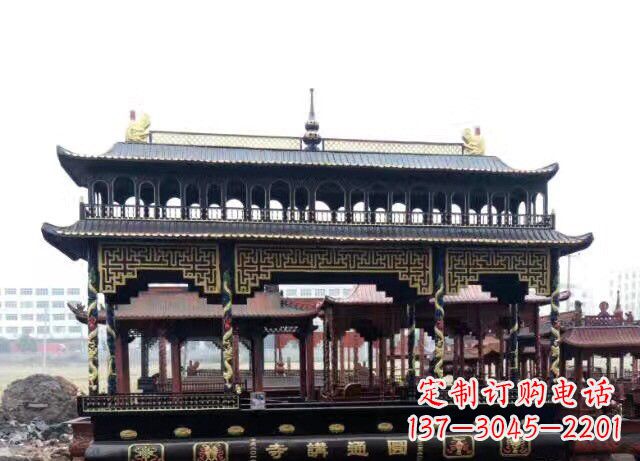 江西双层方形铜香炉