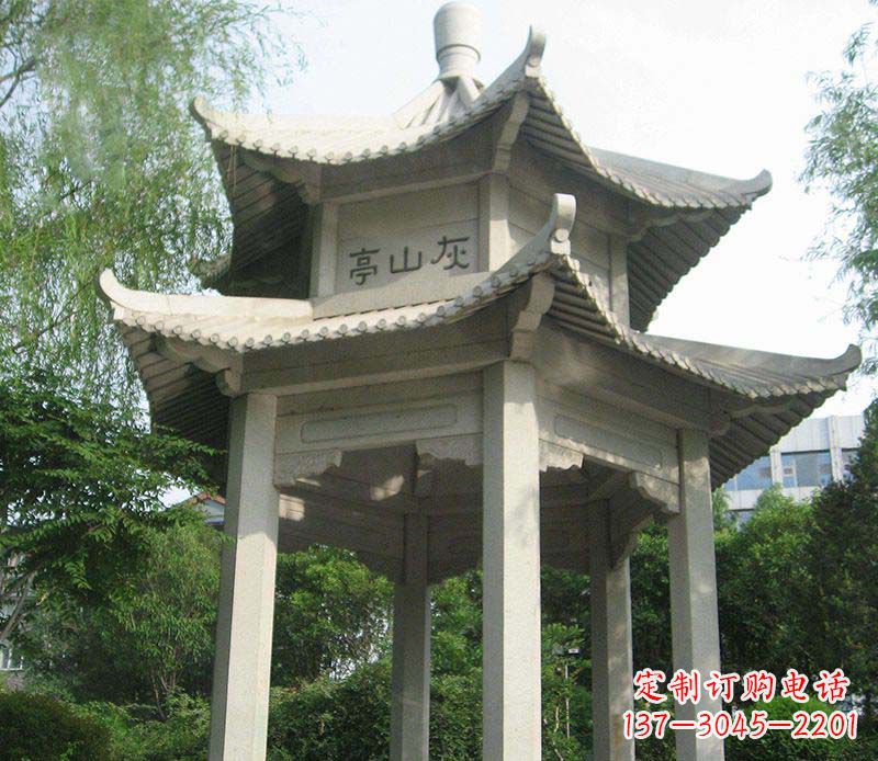 江西双层石凉亭石雕
