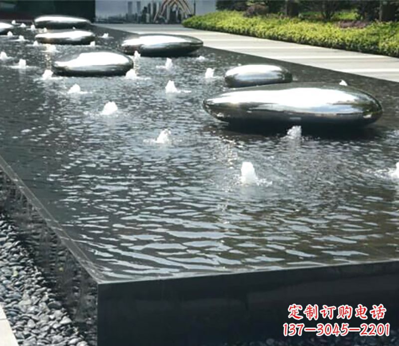 江西水滴水池不锈钢雕塑