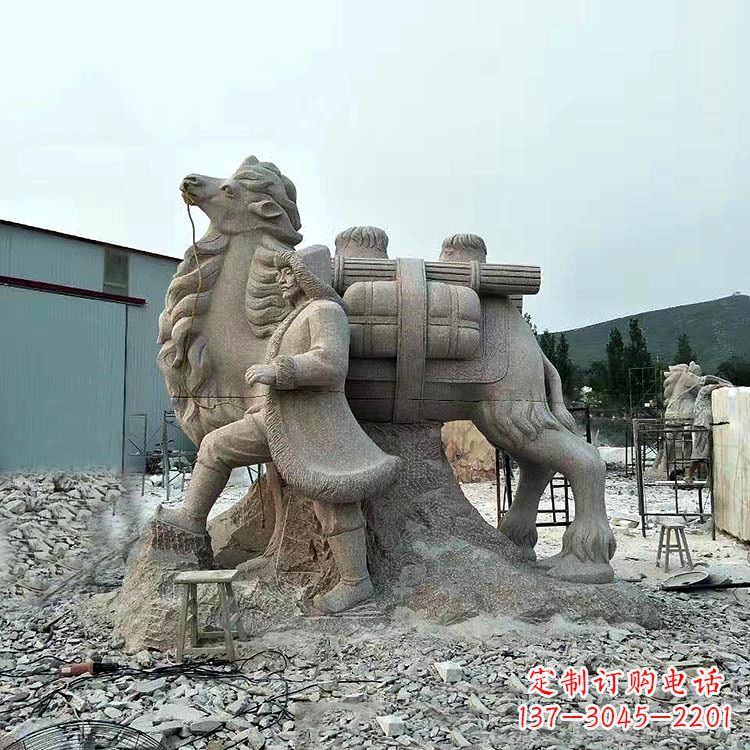 江西丝绸之路骆驼情景石雕