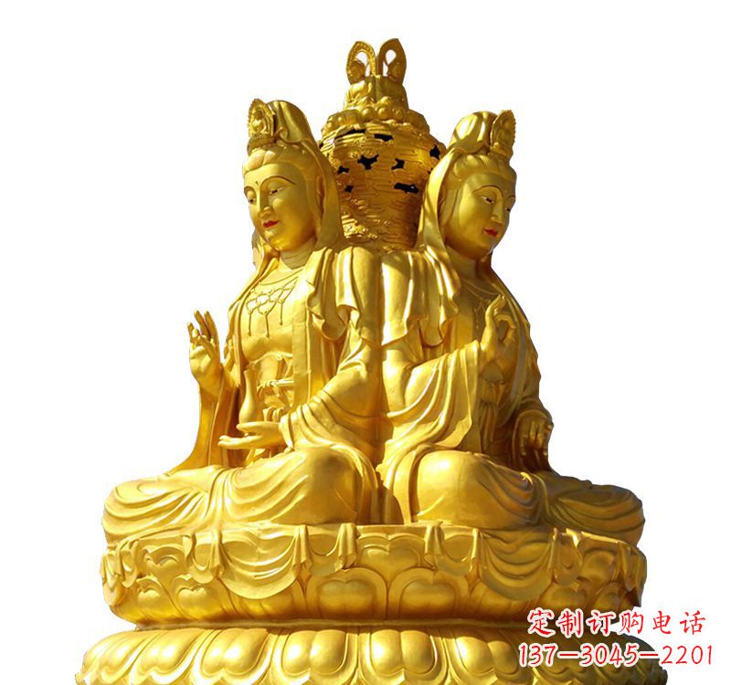 江西四面观音菩萨铜像