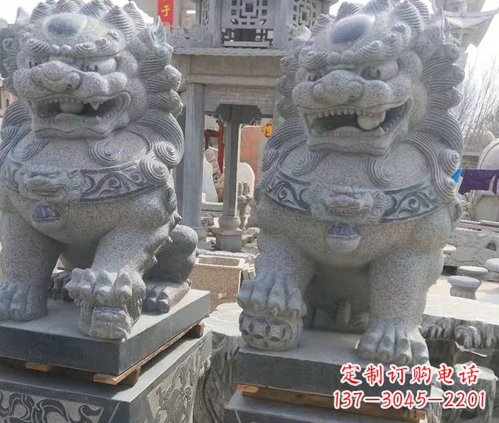 江西寺庙景观仿古石狮子 (3)