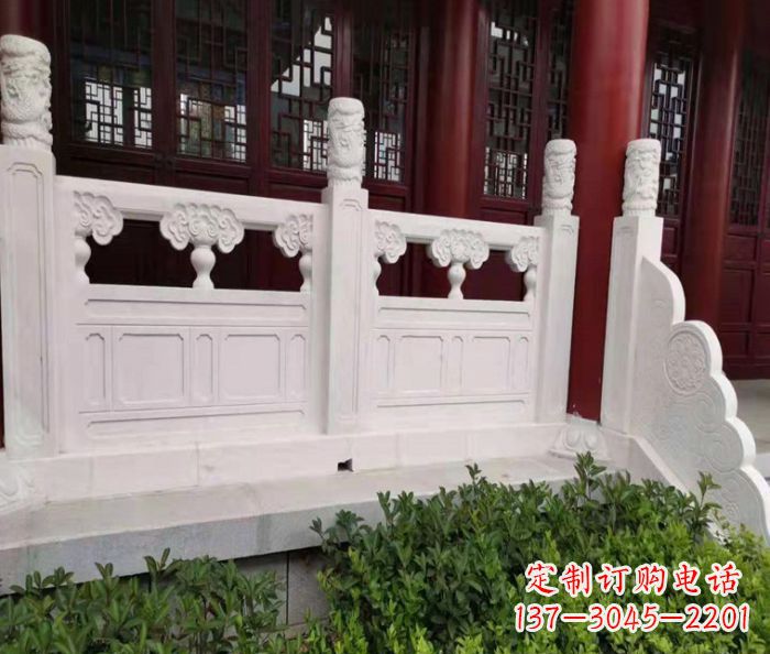 江西寺庙景观汉白玉石浮雕栏板 (3)