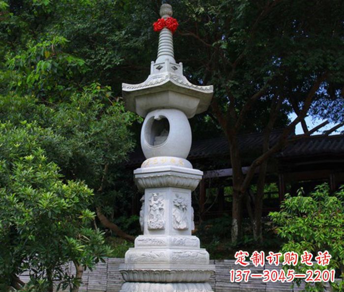 江西寺庙景观舍利塔石雕 (2)