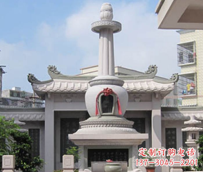 江西寺庙景观舍利塔石雕 (4)